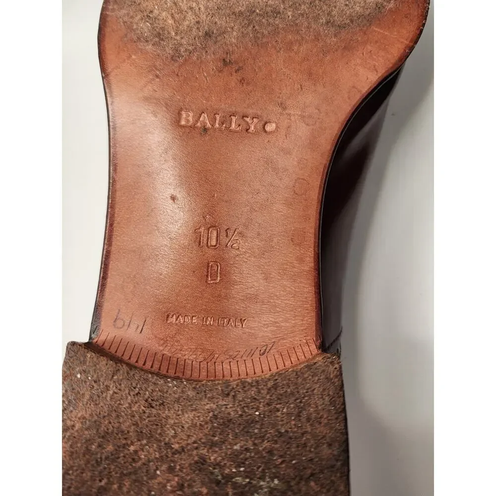 Bally Marconi Brown MADE IN ITALY Mens 10.5 D Leather Cap Toe Oxford Dress Shoes